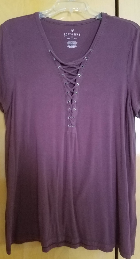 American Eagle Outfitters Lace Front T-Shirt
